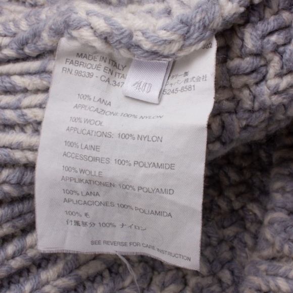PRADA LIGHT GRAY WOOL CROPPED SWEATER - Picture 7 of 8
